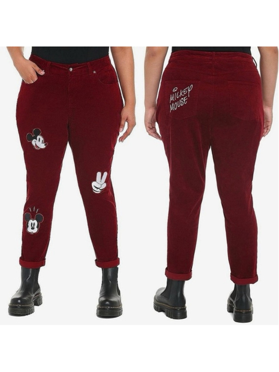 Disney Pants - Disney Mickey Mouse Womens Embroidered Corduroy Pants Size 24